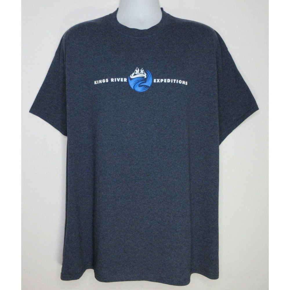 Kings River Expeditions Mens 2XL Whitewater Rafting T Shirt Blue California XXL